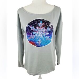 NWT Cirque du Soleil Crystal Sequin Long Sleeve Cotton Pullover Tunic Top Sz L
